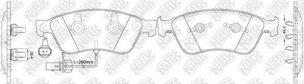 Колодки тормозные VW Phaeton (02-) (2.7/6.0) AUDI A6,A8 передние (4шт.) NIBK PN0351W NIBK