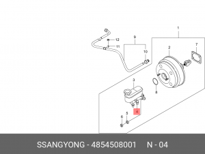 Датчик давления SSANGYONG Kyron (05-),Actyon (06-),Rexton (03-) цилиндра тормозн 4854508001 SSANG YONG