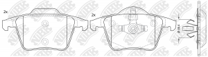 Колодки тормозные VOLVO XC90 задние (4шт.) NIBK PN0358 NIBK