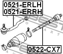 Наконечник рулевой правый MAZDA CX-7 ER 2006-2012 0521-ERRH 0521-ERRH FEBEST