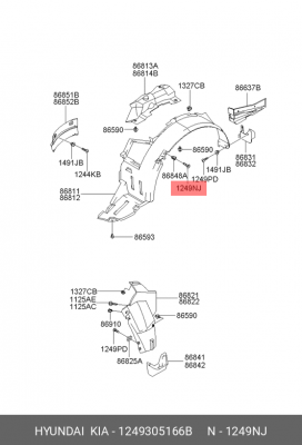 Саморез HYUNDAI OE 1249305166B HYUNDAI KIA