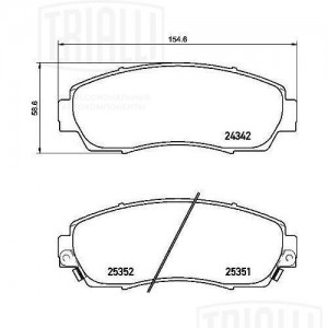 Колодки торм. для а м Honda CR-V IV (12-) диск. перед. (PF 4226) PF 4226 TRIALLI