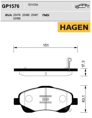 Колодки передние TOYOTA AVENSIS T25 GP1576 GP1576 SANGSIN