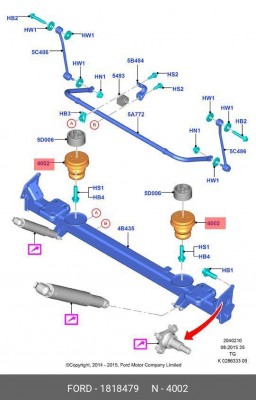 отбойник задней рессоры!\ Ford Transit 14> 1 818 479 FORD