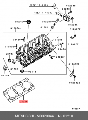 Прокладка головки блока цилиндров MD320044 MD320044 MITSUBISHI