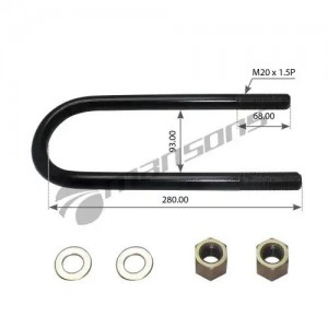 Стремянка RENAULT рессоры (М20/280х93мм) с гайками и шайбами MANSONS 800.554 MANSONS