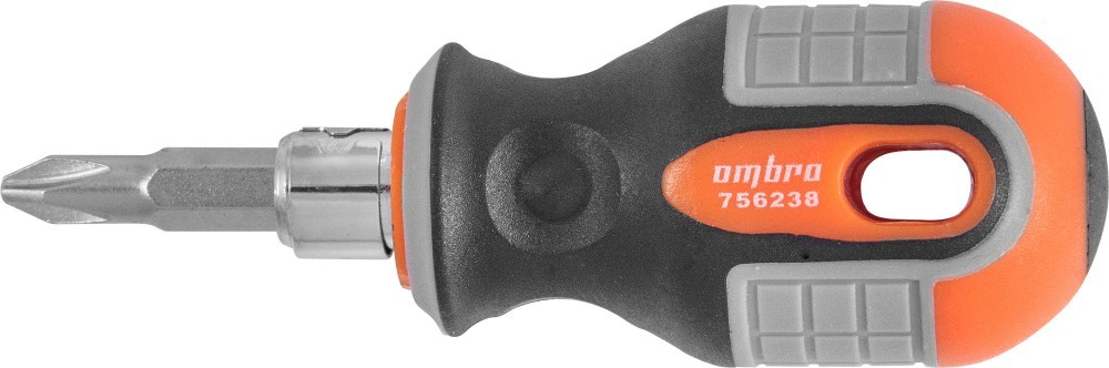 отвертка стержневая! двусторонняя ROUND GRIP, РН2,SL6x38мм\ 756238 OMBRA