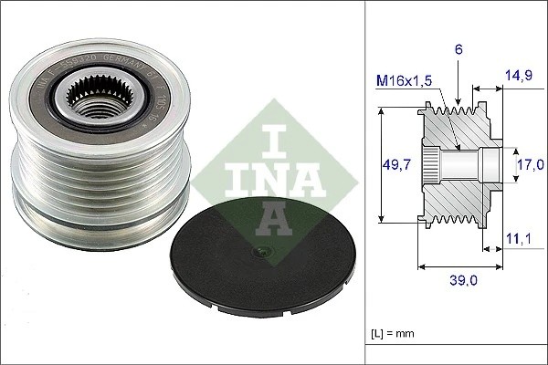 Шкив генератора MERCEDES SPRINTER (901-904) 535005010 535005010 INA