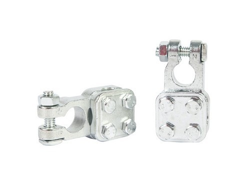 Клеммы АКБ в комплекте цинк, прижимная пластина для проводов до 75мм кв.  (SBT 0 SBT 019 START VOLT