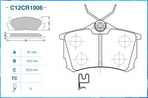 Тормозные колодки задние Low Metallic C12CR1006 C12CR1006 CWORKS