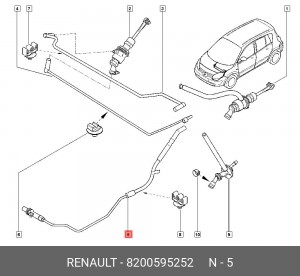 Трубка гидропровода сцепления 8200595252 8200595252 RENAULT
