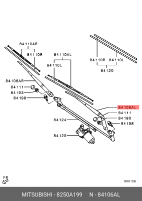 поводок стеклоочистителя пер.лев!\ Mitsubishi Pajero IV 8250A199 MITSUBISHI