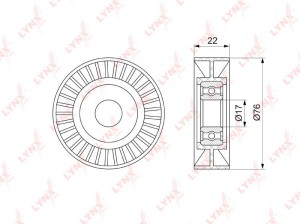Натяжитель приводного ремня KIA Bongo 3 (06-),Carnival (03-) (2.9) LYNX PB-5347 LYNXAUTO