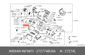 Фильтр салона 27277-4BU0A 27277-4BU0A NISSAN
