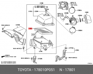 ФИЛЬТР ВОЗДУШНЫЙ 17801-0P051 17801-0P051 TOYOTA
