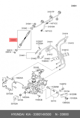 ФОРСУНКА ТОПЛИВНАЯ 33801-4X500 338014X500 HYUNDAI KIA