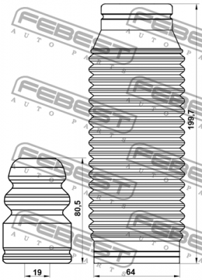 Пыльник заднего амортизатора с отбойником комплект KIA CERATO 04 2004-2006 KSHB- KSHB-CERR-KIT FEBEST