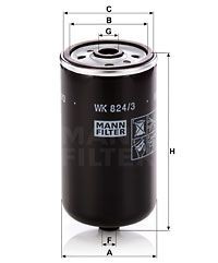 Фильтр топливный WK824/3 WK8243 MANN FILTER