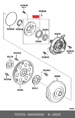 Насос масляный акпп 35035-33042 TOYOTA
