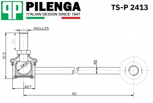 Стойка стабилизатора переднего, левая HYUNDAI/KIA ACCENT, MATRIX, LANCER, PRIMER TSP2413 PILENGA