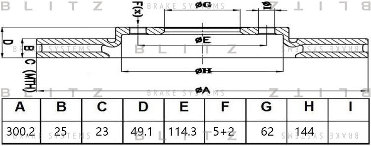 Диск тормозной передний вентилируемый LIFAN X60/X70 11- BS0480 BS0480 BLITZ