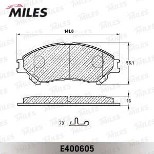 Колодки тормозные передние (Смесь Low-Metallic) SUZUKI SX4 13-/VITARA 15- (TRW G E400605 MILES