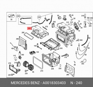 0018303403 КОРПУС ОТОПИТЕЛЯ A 001 830 34 03 MERCEDES BENZ