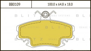 Колодки тормозные дисковые передние RENAULT Megane/Logan 07-PEUGEOT 205/309 85-R BB0109 BLITZ