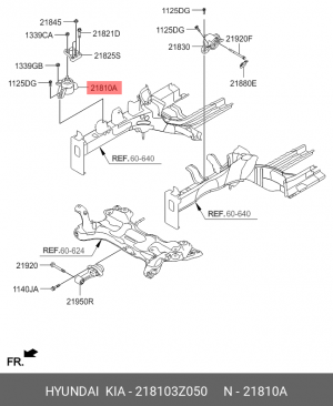 Кронштейн HYUNDAI i40 (15-) опоры двигателя OE 218103Z050 HYUNDAI KIA