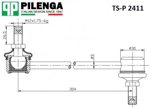 Стойка стабилизатора переднего GM CRUZE, ORLANDO TS-P2422 TSP2422 PILENGA