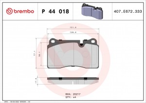 Колодки тормозные P44018 P44018 BREMBO