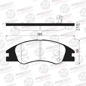 Колодки тормозные дисковые Avantech передние (противоскрипная пластина в компл.) AV130 AVANTECH