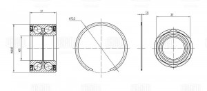 Подшипник ступицы для а/м Fiat Albea (02-) перед. с ABS (кмпл: подшип./гайка/кол CS1673 TRIALLI
