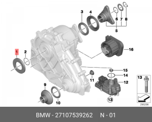 Сальник !49.6x90x8 \BMW 1' F20, LCI, F21, 2' F22, F23, 3' E90, E91, E92, F30, F3 27 10 7 539 262 BMW