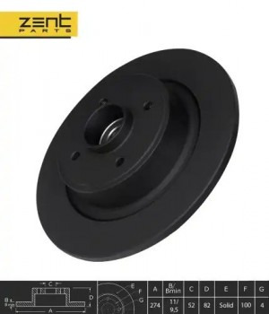 диск тормозной задний! с подшип. и кольцом ABS Renault Megane Scenic 99-01 Z06211 ZENTPARTS