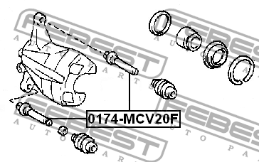 Втулка направляющая тормозного суппорта TOYOTA HIGHLANDER (JPP) ASU40,GSU4,GVU48 0174-MCV20F FEBEST