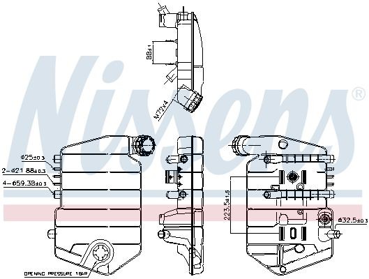 бачок расширительный! с крышкой\ DAF XF105 05> 996024 NISSENS