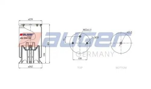 BPW/SCHMITZ/SCANIA с пластиковым стаканом AU344158KP AUGER