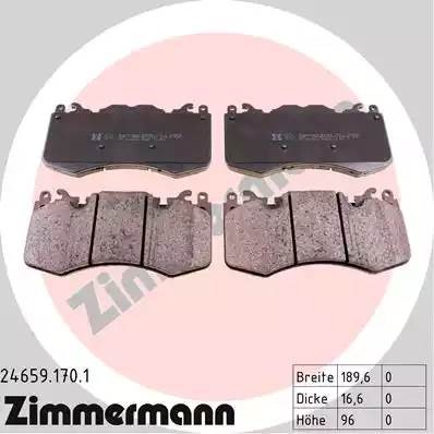 КОЛОДКИ ТОPМОЗНЫЕ ДИСКОВЫЕ 246591701 246591701 ZIMMERMANN