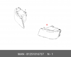 Фара Перестановка дальн светильн 81251016737 MAN