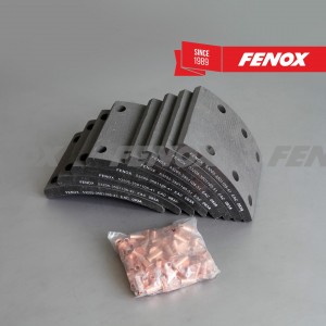 накладки тормозные!к-кт 8 шт.сверленые с заклепками 64шт.,R0,140х188\KAMAZ 53215 BP53226 FENOX