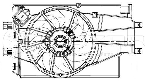 Вентилятор ВАЗ-2190 (15-) электрический (для автомобилей с кондиционером тип KDA LFK0194 LUZAR