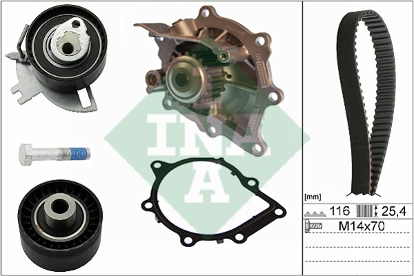 Комплект ГРМ с насосом FORD KUGA II 2.0TDCi 14-, PEUGEOT BOXER 2.0 BlueHDi 16- 5 530 0691 30 INA