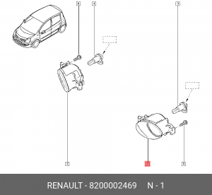 фара противотуманная левая!\ Renault Laguna/Clio, Nissan Almera/Micra/X-Trail 01 8200002469 RENAULT