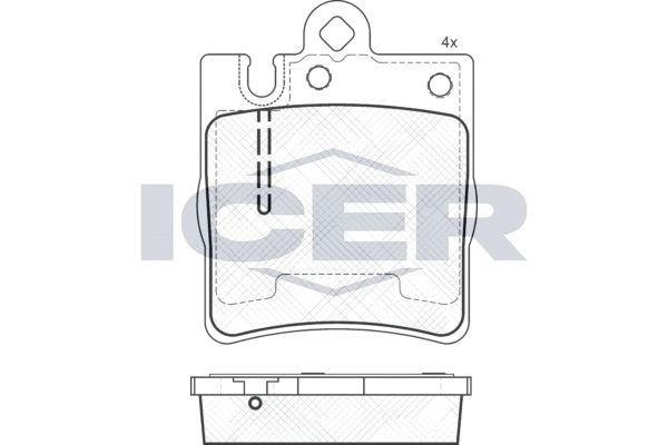 181312-202 колодки дисковые задние !\ MBW210 2.0-3.0TD 96-02 181312202 ICER
