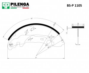 Колодки тормозные барабанные Lada Vesta BS-P1105 BSP1105 PILENGA