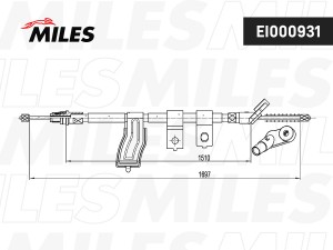 Трос стояночного тормоза правый X-TRAIL (T31) EI000931 EI000931 MILES