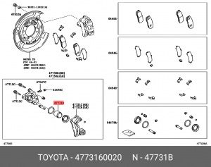 поршень суппорта торм.\ Toyota Land Cruiser 100 98> 47731-60020 TOYOTA