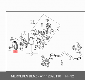 ШКИВ НАСОСА ОХЛАЖДЕНИЯ A1112020110 MERCEDES BENZ