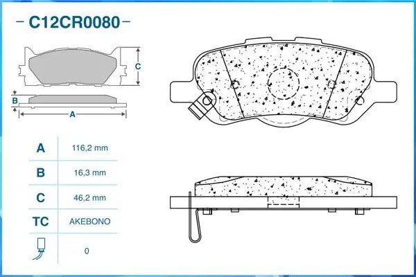 Тормозные колодки задние Low Metallic C12CR0080 C12CR0080 CWORKS